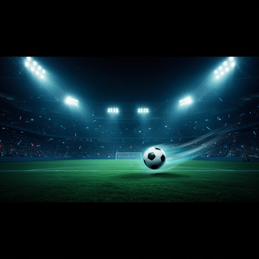 Football stadium at night under floodlights